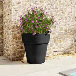 Vaso tutta capienza rotondo 70 cm in polietilene grafite - Svizh