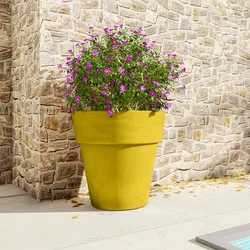 Vaso tutta capienza rotondo 80 cm in polietilene giallo - Svizh