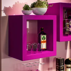 Cubo espositore 45x29 cm in polietilene viola