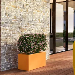 Vaso da esterno 35 h cm tutta capienza in polietilene ocra - Moschito