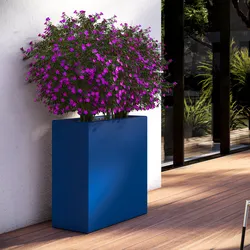 Vaso rettangolare 70 h cm tutta capienza in polietilene blu - Moschito
