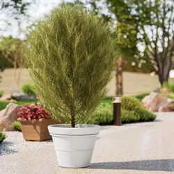 Vaso liscio rotondo 40 cm in polietilene bianco - Bodeja