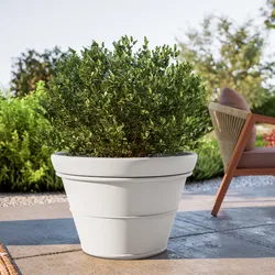 Vaso liscio rotondo 65 cm in polietilene bianco - Bodeja