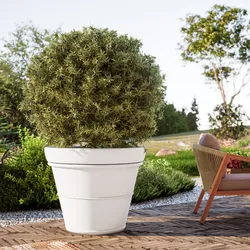 Vaso liscio rotondo 85 cm in polietilene bianco - Bodeja