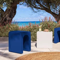 Sgabello da giardino in polietilene blu - Marinha