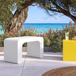 Sgabello da giardino 2 posti in polietilene bianco - Marinha