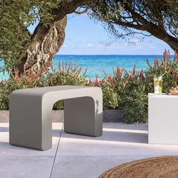 Sgabello da giardino 2 posti in polietilene tortora - Marinha
