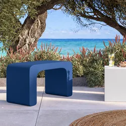 Sgabello da giardino 2 posti in polietilene blu - Marinha