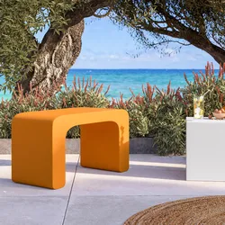 Sgabello da giardino 2 posti in polietilene ocra - Marinha
