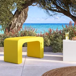 Sgabello da giardino 2 posti in polietilene giallo - Marinha