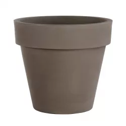 Vaso alto rotondo per esterno o interno in ceramica colore bronzo