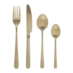 Set 24 posate in acciaio inox color oro spazzolato - Armonia