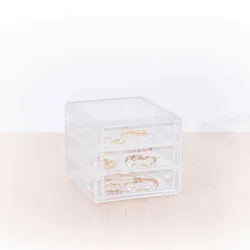 Portagioie 15x12h cm trasparente con 3 cassetti