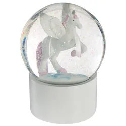 Sfera di neve rotonda 10 cm in vetro con unicorno - Kids