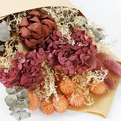 Bouquet di fiori misti secchi 50h cm avvolti in carta