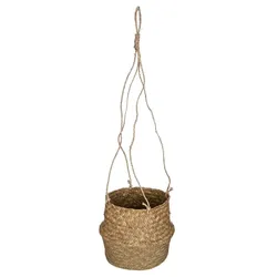Cesto sospeso rotondo 16 cm intrecciato naturale