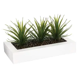 Pianta artificiale di aloe vera 35x15 cm in vaso in gres porcellanato