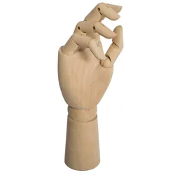 Figura decorativa 30h cm a forma di mano in legno naturale