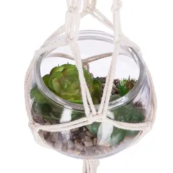 Pianta artificiale sospesa 33h cm in vaso sferico