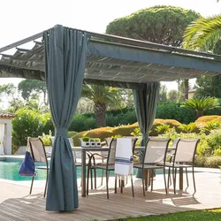 Set 4 tende con cerniera per gazebo Cefalù 4x3 m in poliestere grigio