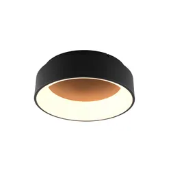 Plafoniera 45x13 cm in alluminio nero goffrato