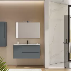 Mobile bagno sospeso 100 cm color carta da zucchero con specchio - Agave Plus