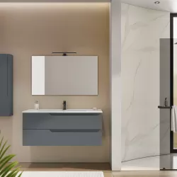 Mobile bagno sospeso 120 cm color carta da zucchero con specchio - Agave Plus
