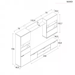 Parete attrezzata per banchi lavoro / cm. L.300xH.60 - WORKLOOK3001