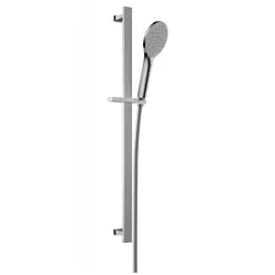Saliscendi doccia con interasse 70 cm cromato con flessibile pvc in argento - City Sofia di Paffoni