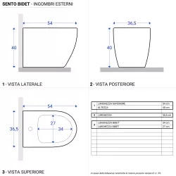 Coppia di sanitari filomuro con sedile copri wc softclose - Jesse