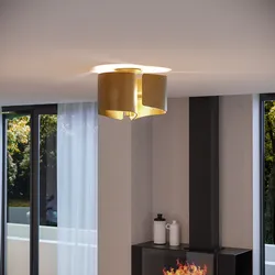 Plafoniera 47 cm in vetro curvo oro