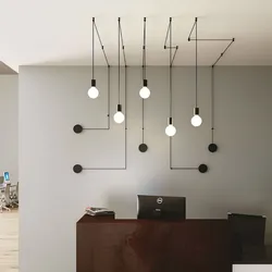 Lampada a sospensione con 4 deviatori inclusi in metallo nero