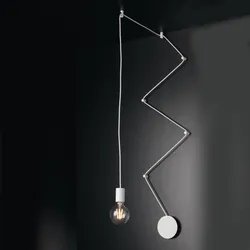 Lampada a sospensione con 4 deviatori inclusi in metallo bianco