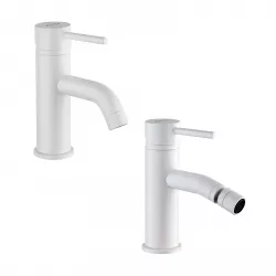 Set miscelatori lavabo + bidet bianco opaco Gun di Jacuzzi - Rubinetteria