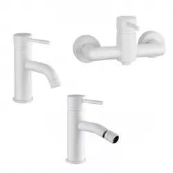 Set miscelatori lavabo + bidet + esterno doccia bianco opaco Gun di Jacuzzi - Rubinetteria