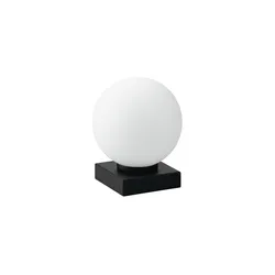 Lume 14x14x17,5 cm in metallo nero opaco con diffusore in vetro opale