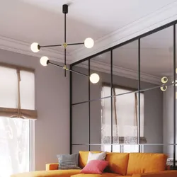 Lampada a sospensione 85 cm in metallo nero e oro