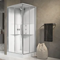 Cabina doccia 90x90 cm con due ante scorrevoli e due ante fisse - Nebe