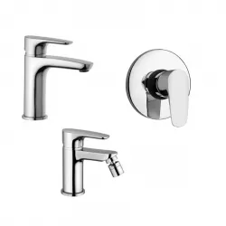 Set miscelatori lavabo e bidet con incasso doccia in ottone cromato - Parallel di Paini