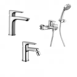 Set miscelatori lavabo e bidet con esterno vasca orientabile cromato - Parallel di Paini