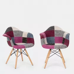 Sedia patchwork multicolor dai toni caldi con cuscino imbottito - Copenaghen