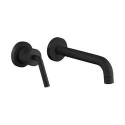 Miscelatore lavabo a parete due fori nero opaco Lumos di Jacuzzi - Rubinetteria