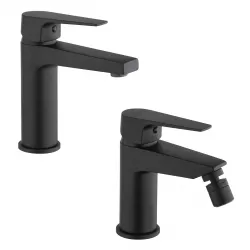 Set miscelatori lavabo e bidet nero opaco Inca di Jacuzzi - Rubinetteria