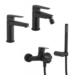 Set miscelatori lavabo + bidet + vasca nero opaco Inca di Jacuzzi - Rubinetteria