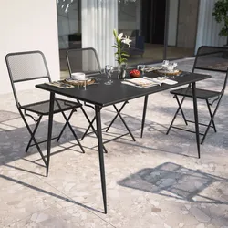 Tavolo da esterno 120x70 cm in acciaio nero - Faber