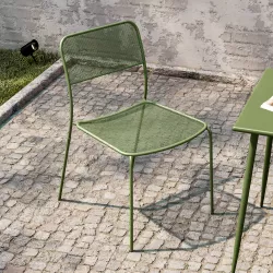Sedia impilabile in acciaio verde bosco - Faber