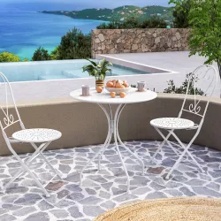 Tavolo da pranzo / balcone 70×70 cm bianco