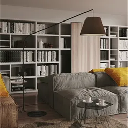 Piantana h180 cm in metallo nero e paralume in tessuto