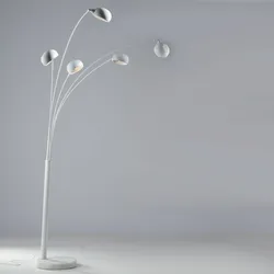Lampada a terra h219 cm metallo bianco e luci orientabili