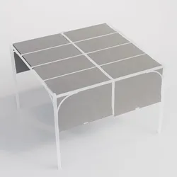 Telo di ricambio grigio 3x3 m per gazebo con tetto scorrevole - Edvige